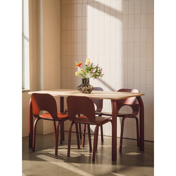 Jedilna miza z mizno ploščo v hrastovem dekorju 80x140 cm Meko – noo.ma-image-1