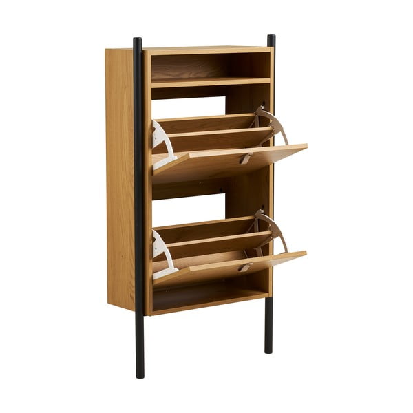 Preklopna omarica za čevlje v hrastovem dekorju v naravni barvi 62x118x26 cm Barco – House Nordic-image-4