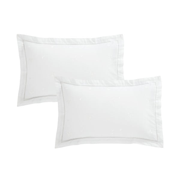 Bombažna prevleka za vzglavnik 50x75 cm Lottie Floral Embroidery – Bianca