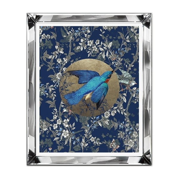 Stenska slika JohnsonStyle Modra ptica, 51 x 61 cm