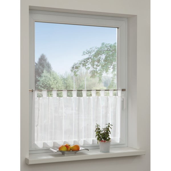 Bela prosojna zavesa 48x140 cm Voile - Gardinia-image-1