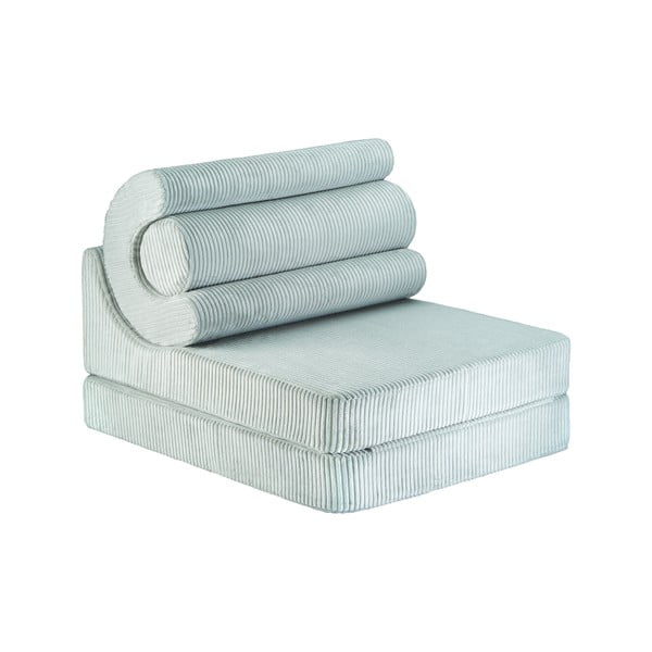 Mentolno zelen otroški fotelj iz rebrastega žameta Flipster – Wigiwama