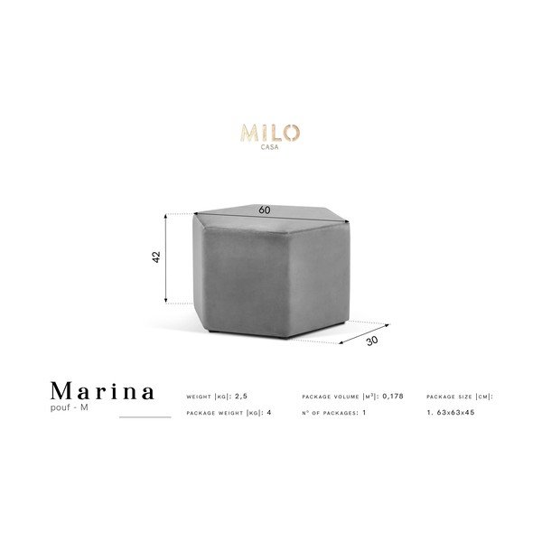 Temno siv puf Milo Casa Marina, ⌀ 60 cm-image-2