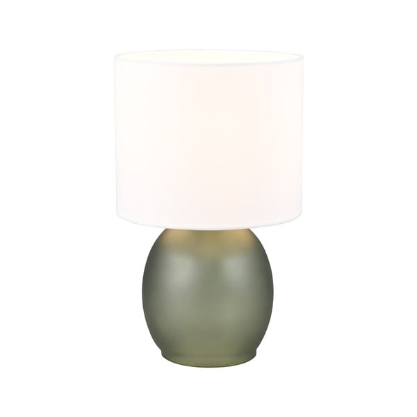 Bela/zelena namizna svetilka s tekstilnim senčnikom (višina 29 cm) Vela – Trio-image-2
