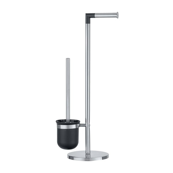 WC ščetka v srebrni barvi z držalom za toaletni papir Wenko Parus-image-3