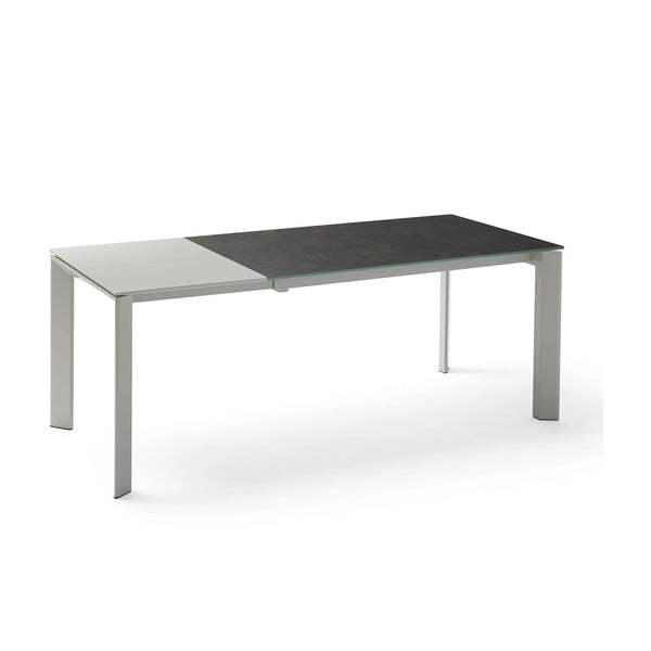 Sivo-črna zložljiva jedilna miza Tamara, dolžina 160/240 cm