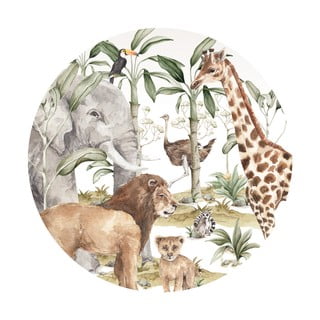Stenska nalepka za otroke Dekornik Savanna World in a Circle, ø 150 cm