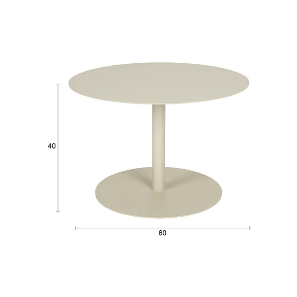 Kremno bela jeklena okrogla klubska mizica ø 60 cm Snow – Zuiver-image-4