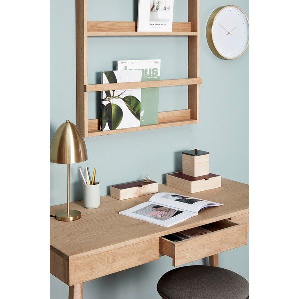Večnivojska/za slike polica iz masivnega hrasta v naravni barvi 74 cm Display – Hübsch-image-1
