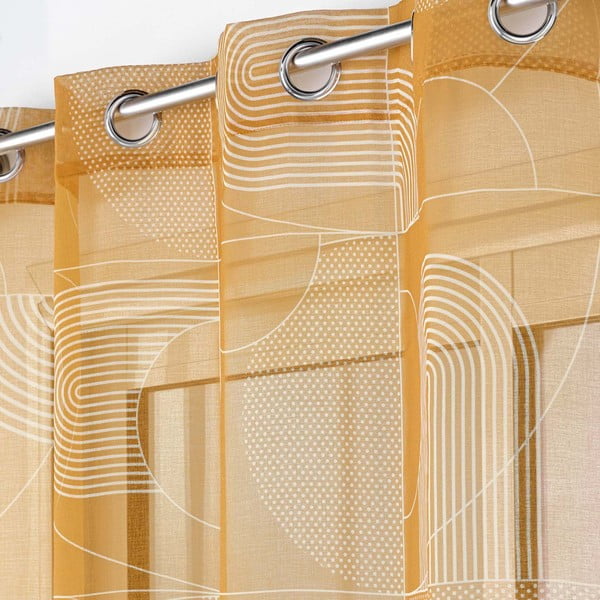 Rumena prosojna zavesa iz tančice 140x280 cm Esquisse – douceur d'intérieur-image-1