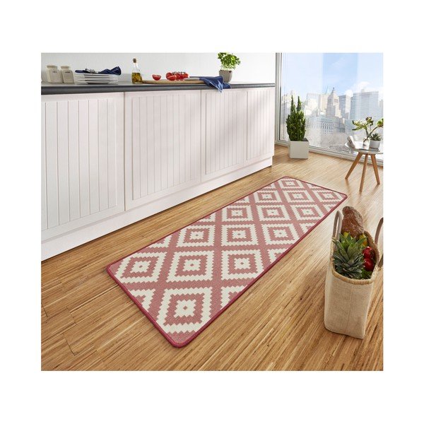 Rožnat kuhinjski tekač Hanse Home Loop Diamond, 67 x 180 cm-image-1