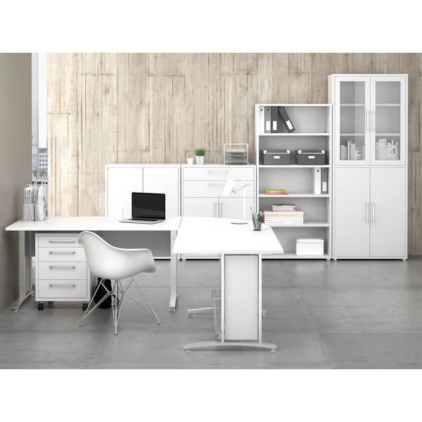 Bela modularna knjižna omara 178x113 cm Prima - Tvilum-image-1