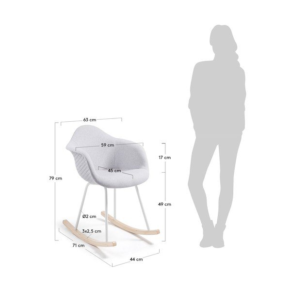 Svetlo siv gugalni stol Kave Home Kenna-image-4