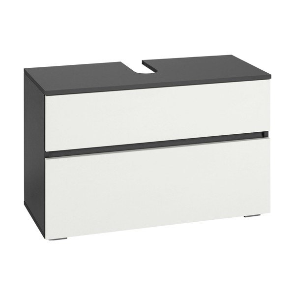 Belo-antracitno siva omarica za pod umivalnik 80x55 cm Wisla – Støraa-image-2