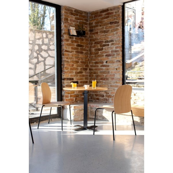 Rjavi jedilni stoli v kompletu z možnostjo nalaganja 2 ks v orehovem dekorju Book – Gazzda-image-4