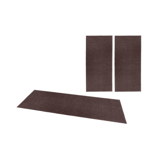 Komplet 3 antracitno sivih tekačev Hanse Home Pure
