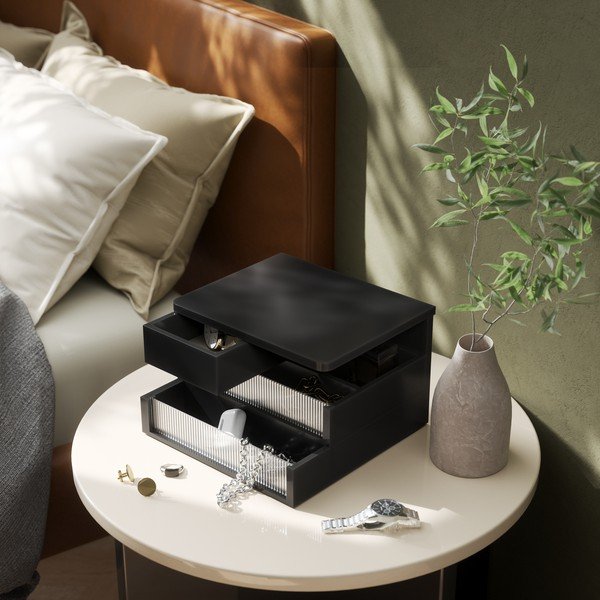 Mat črn lesen kopalniški organizator Malibu – Umbra-image-2