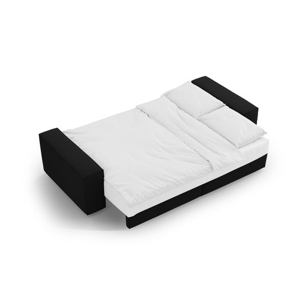 Črna raztegljiva sedežna garnitura 247 cm Jodie – Micadoni Home-image-4