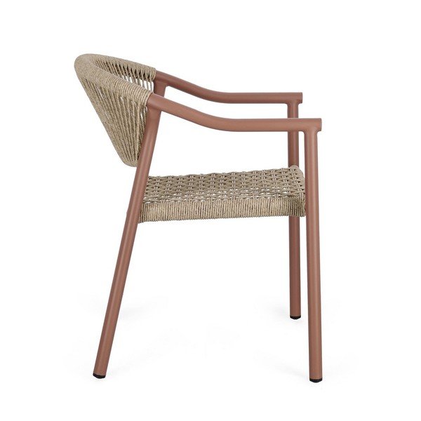 Kovinski vrtni stol v rdeči in naravni barvi Canarias – Bizzotto-image-3