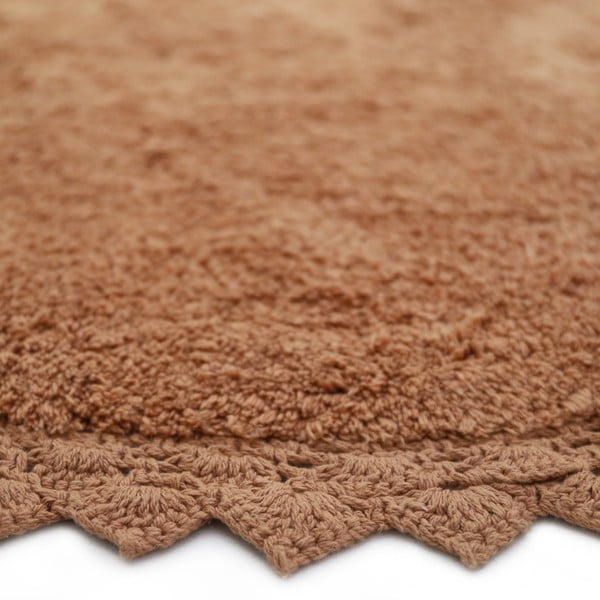 Opečnato oranžna pralna ročno tkana bombažna okrogla preproga ø 110 cm Perla Toffee – Nattiot-image-4