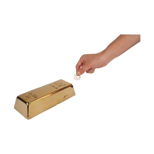 Keramična blagajna v obliki zlate palice Kikkerland Gold Bar-image-1