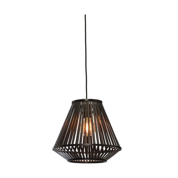 Črna viseča svetilka z bambusovim senčnikom ø 30 cm Merapi – Good&Mojo