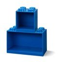 Komplet 2 otroških modrih stenskih polic LEGO® Brick