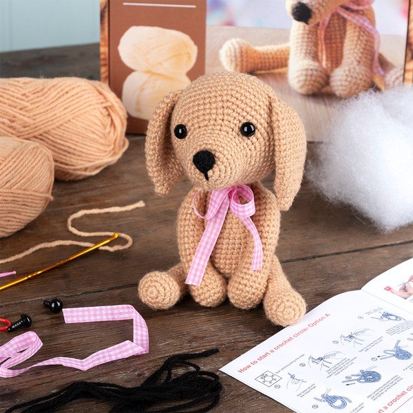 Komplet za ustvarjanje DIY Crochet Puppy – Rex London-image-1