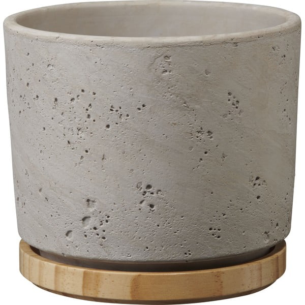 Siv keramični cvetlični lonec Big pots, ø 19 cm