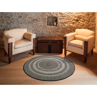 Črna zunanja preproga Universal Silvana Rutto, ⌀ 120 cm