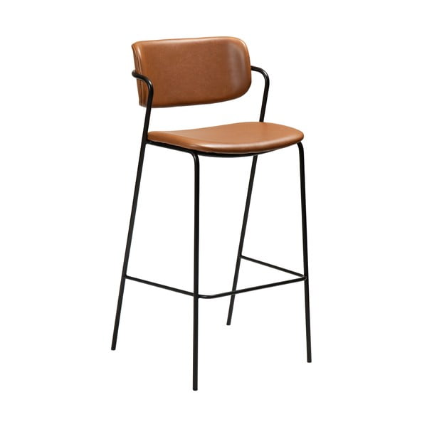 Rjav usnjen barski stol DAN-FORM Denmark Zed, višina 107 cm