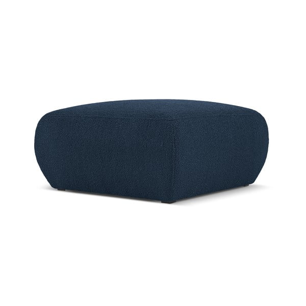 Temno moder tabure iz tkanine bouclé Molino – Micadoni Home-image-1