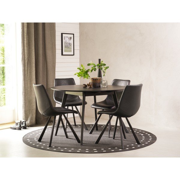 Črn jedilni stol s črnimi nogami Rowico Alpha-image-3