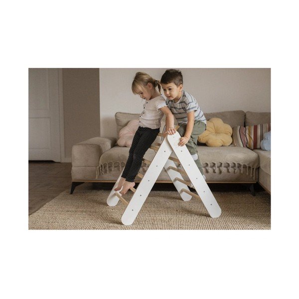 Siv piklerjev trikotnik iz masivnega bora 60x60x60 cm Montessori – Meowbaby-image-2