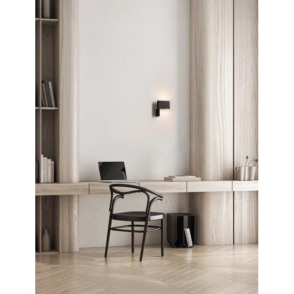 Mat črna aluminijasta LED stenska svetilka z upogljivo konstrukcijo Flusso – Nova Luce-image-1
