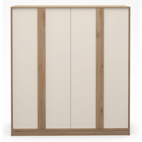 Kremno belagarderobna omara v hrastovem dekorju 180x197,5x53 cm Dennis – Marckeric