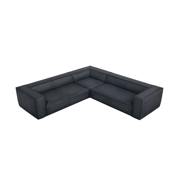 Temno modra usnjena kotna sedežna garnitura (s kotom po izbiri) Madame – Windsor & Co Sofas-image-2