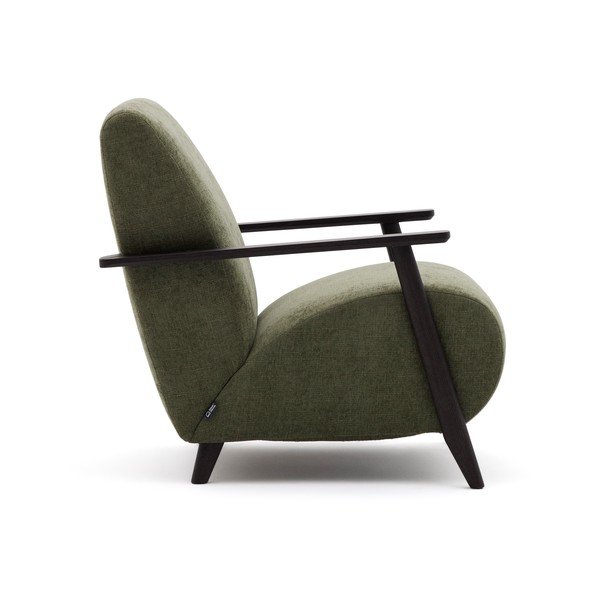 Zelen fotelj iz šenilje Meghan – Kave Home-image-2