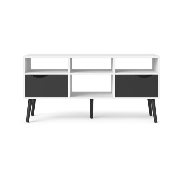 Črno-bela TV omarica Tvilum Oslo, 117 x 57 cm
