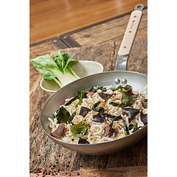 Jeklena ponev WOK de Buyer B Bois, ø 28 cm-image-1