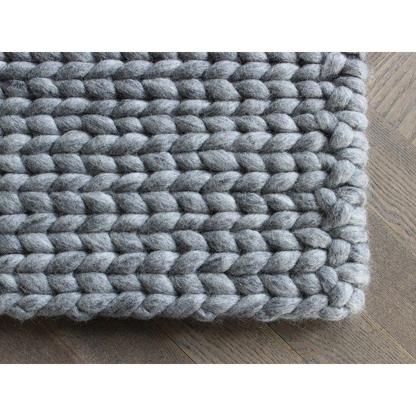 Jekleno siva pletena volnena preproga Wooldot Ball Rugs, 170 x 240 cm-image-1
