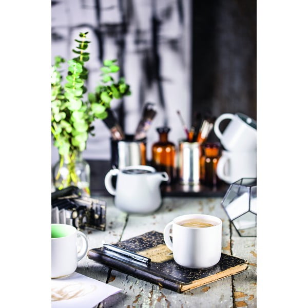 Bel porcelanast lonček z roza notranjostjo Maxwell & Williams Tint, 440 ml-image-1