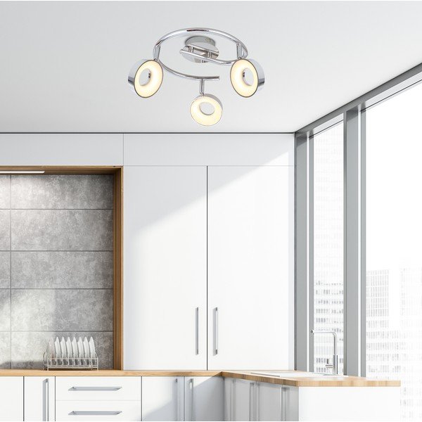 LED stropna svetilka v sijajno srebrni barvi 40x40 cm Isla – Candellux Lighting-image-1