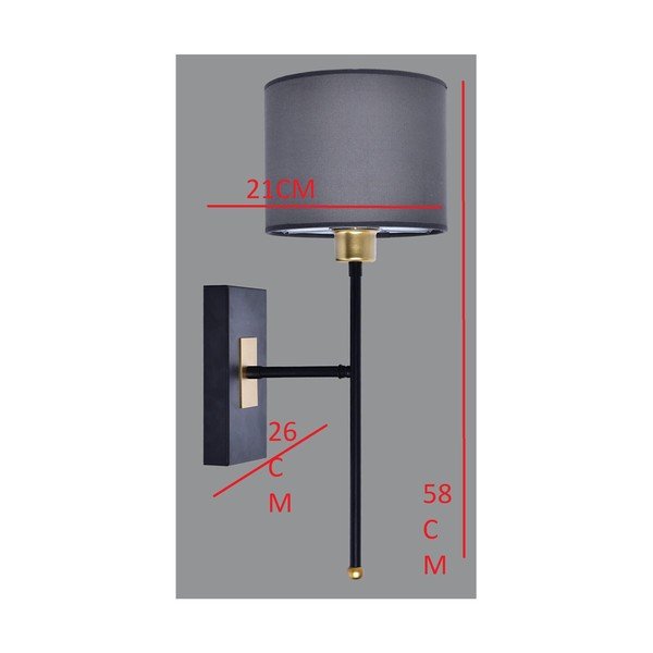 Črno-siva stenska svetilka Sconce T - Magenta Home-image-2