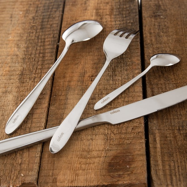 Pribor iz nerjavečega jekla v srebrni barvi 24 ks Mirror – Orion-image-3