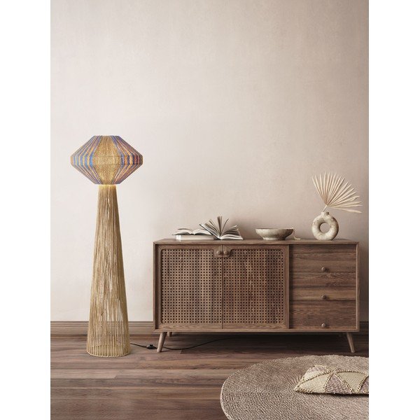 Modra/v naravni barvi stoječa svetilka iz vrvi (višina 152 cm) Abby – Nova Luce-image-2
