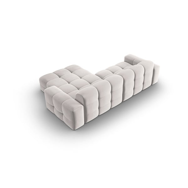 Svetlo siva žametna kotna zofa (desni kot) Kendal - Micadoni Home-image-4