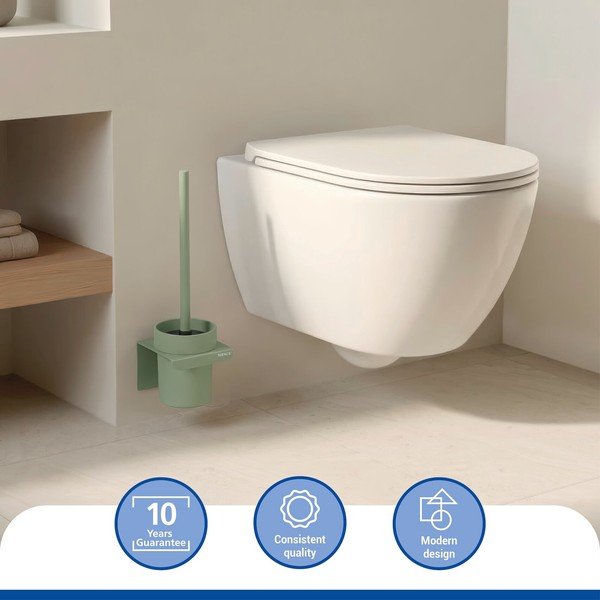 Zelena plastična WC ščetka s Turbo-Loc pritrditvijo z namestitvijo brez vrtanja Lizan – Wenko-image-1