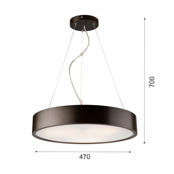 Temno rjava viseča svetilka s steklenim senčnikom ø 47 cm Eveline – LAMKUR-image-4