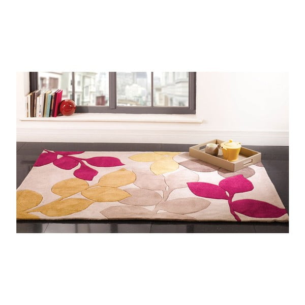 Šablona za preprogo Leaf Fuchsia, 80x150 cm-image-1
